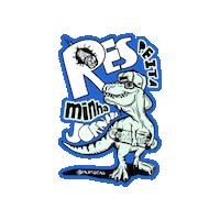 Skate Dino Sticker by jão peitas
