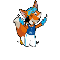 Skids_TheSnowFestival happy fox jump sprinty Sticker