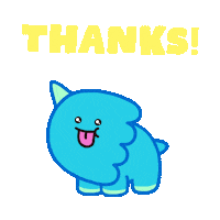 Happy Thank U Sticker by DINOSALLY