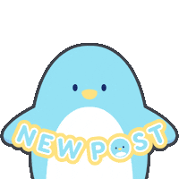 Blue Penguin New Post Sticker