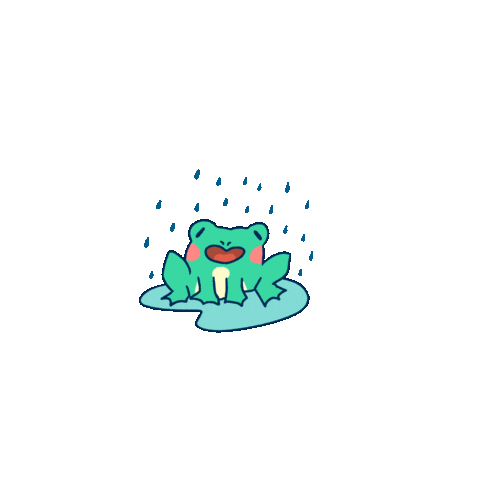 gremren giphyupload green rain frog Sticker