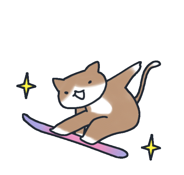 Cat Snowboarding Sticker