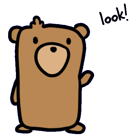 Waving Look Here Sticker