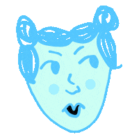 Blue Girl Smurf Sticker