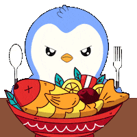 Hungry Lets Eat Sticker by Pudgy Penguins