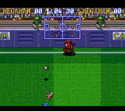 MyEmulatorOnline giphygifmaker soccer snes mega man GIF
