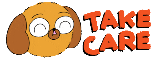 Take Care Dog Sticker by Timothy Winchester