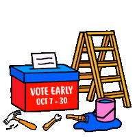 Vote Early Joe Biden Sticker by Creative Courage