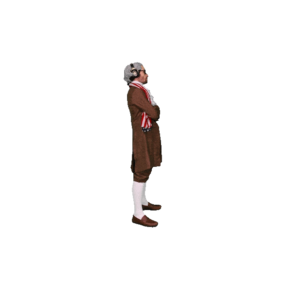 Standing Oh Yeah Sticker