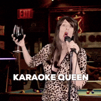 CarlaDelaney wine singing drunk bar GIF