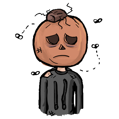 zombieecorn sad halloween tired pumpkin Sticker