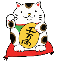 Cat Fortune Sticker by Go Little Tokyo