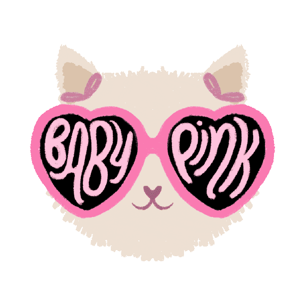 thebabypinkshop cat pink kitty sunglasses Sticker