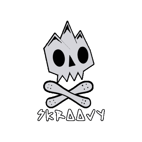 Skull Snowboarding Sticker by Skroove