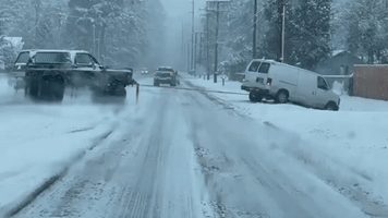 Truck Pulled From Roadside as Storm Creates Dangerous Conditions in Tacoma