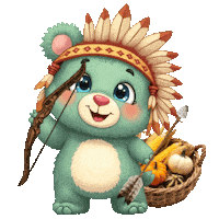 Teddy Bears Thanksgiving Sticker