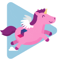 Happy Unicorn Sticker by The Online Studio