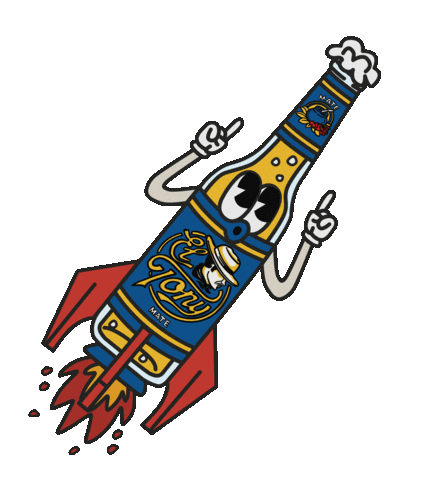 Rocket Bottle Sticker by El Tony Mate