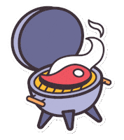 Grill Barbecue Sticker by Skokie Public Library