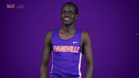 purple aces evansville GIF by Missouri Valley Conference