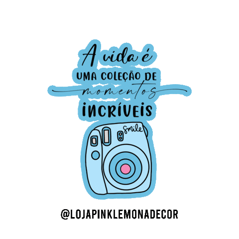 lojapinklemonadecor giphyupload camera frases instax Sticker