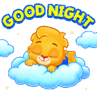 Good Night Cat Sticker by Lucas and Friends by RV AppStudios