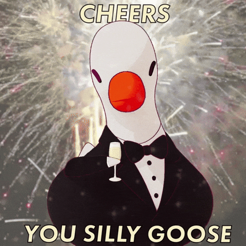 Great Gatsby Cheers GIF by Silly Goose