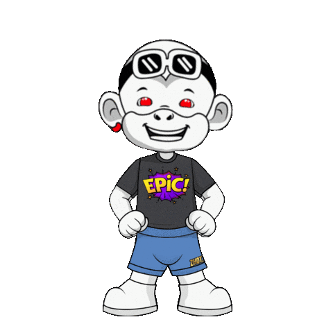 Next Level White Monkey Sticker by Zhot