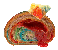 rainbow croissant Sticker by foodbabyny