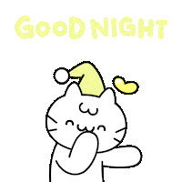 Good Night Cat Sticker by Mikitti