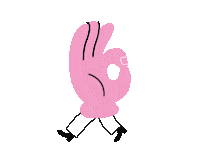 Lokal-Vokal pink ok hand oke Sticker