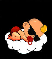 WallStreetBaby baby tired good night cloud GIF