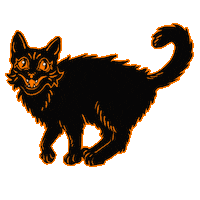meaganmeli halloween black cat vintage halloween retro halloween Sticker