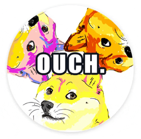 onlinecircle giphygifmaker meme ouch doge GIF