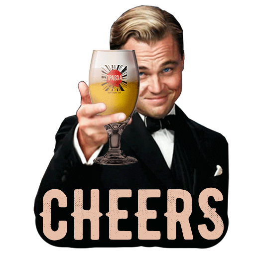 pravdabeer beer cheers leo leonardo dicaprio Sticker