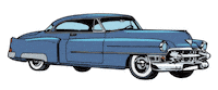 sydneysherrill classic car cadillac vintage car blue car Sticker