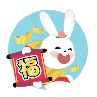 Chinese New Year Rabbit Sticker by riverhongbao