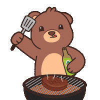 Grilling Teddy Bear Sticker by BEARISH