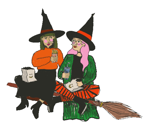madromano giphyupload friends witch floating Sticker