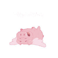 Tired Flying Pig Sticker by PositivelyPigasus