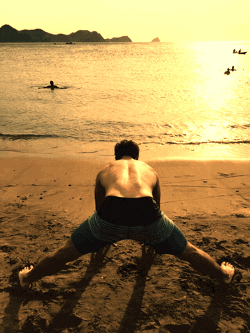 beach yoga GIF by yogabullshit