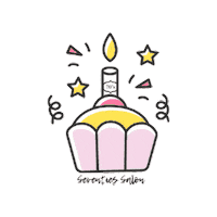 seventiessalon birthday happy birthday 70s cupcake Sticker