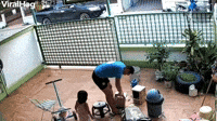 Stool Swap Makes Dad Fall