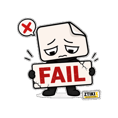 Epic Fail Oops Sticker by ZTIKIX