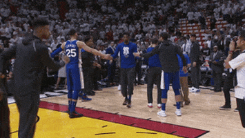 High Five Nba Playoffs GIF by NBA