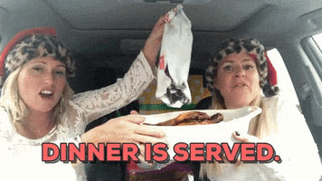 christmas dinner GIF by Cat & Nat
