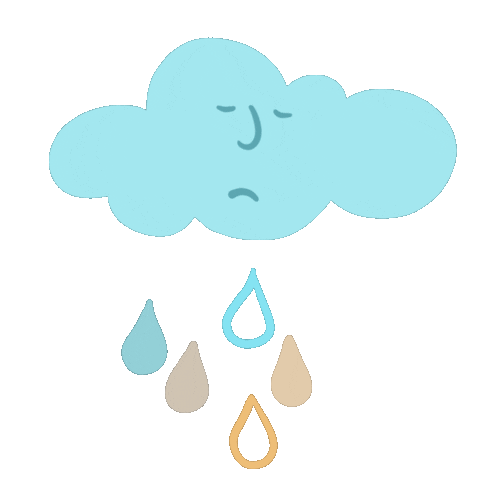 aikchin rain cloud wet raining Sticker