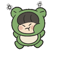 Tinyu_Gung angry sticker frog 生氣 Sticker