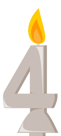 Flickering Four Years Sticker