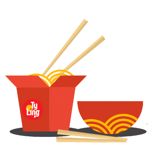 Noodles Eating Sticker by Ty Ling